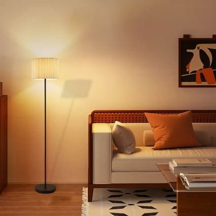 Brilagi - Podna lampa NORDIC WAVE 1xE27/15W/230V lan/crna