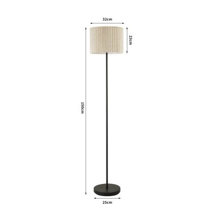 Brilagi - Podna lampa NORDIC WAVE 1xE27/15W/230V lan/crna
