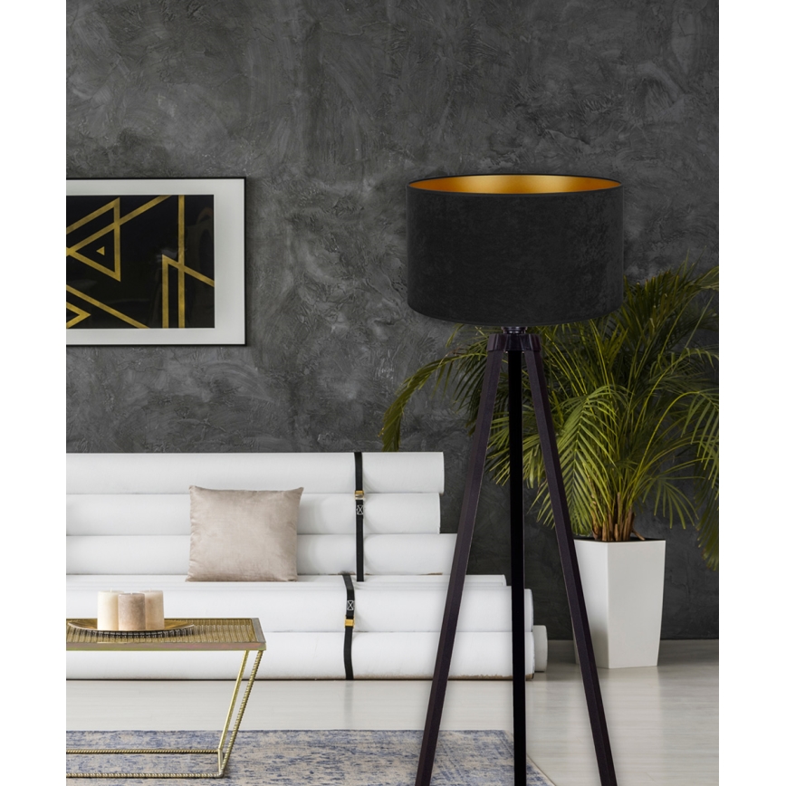 Brilagi - Podna lampa VELVET 1xE27/60W/230V crna/wenge