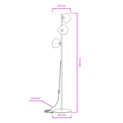 BRILAGI - Podna lampa VULCANO 3xG9/8W/230V zlatna/dimno bež