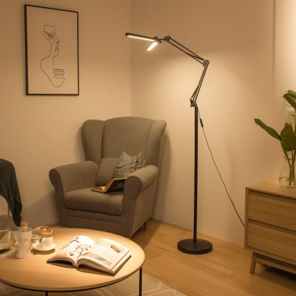 BRILAGI - LED prigušiva fleksibilna podna lampa VARIO LED/14W/230V 3000-6000K 157 cm crna