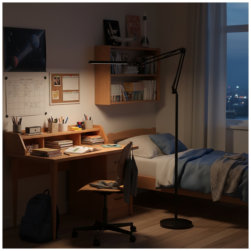 BRILAGI - LED prigušiva fleksibilna podna lampa VARIO LED/14W/230V 3000-6000K 157 cm crna
