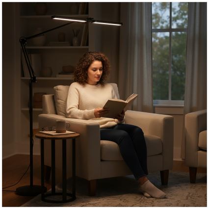 BRILAGI - LED prigušiva fleksibilna podna lampa VARIO LED/14W/230V 3000-6000K 157 cm crna