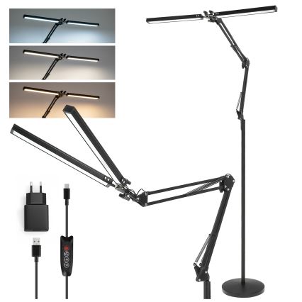 BRILAGI - LED prigušiva fleksibilna podna lampa VARIO LED/14W/230V 3000-6000K 157 cm crna