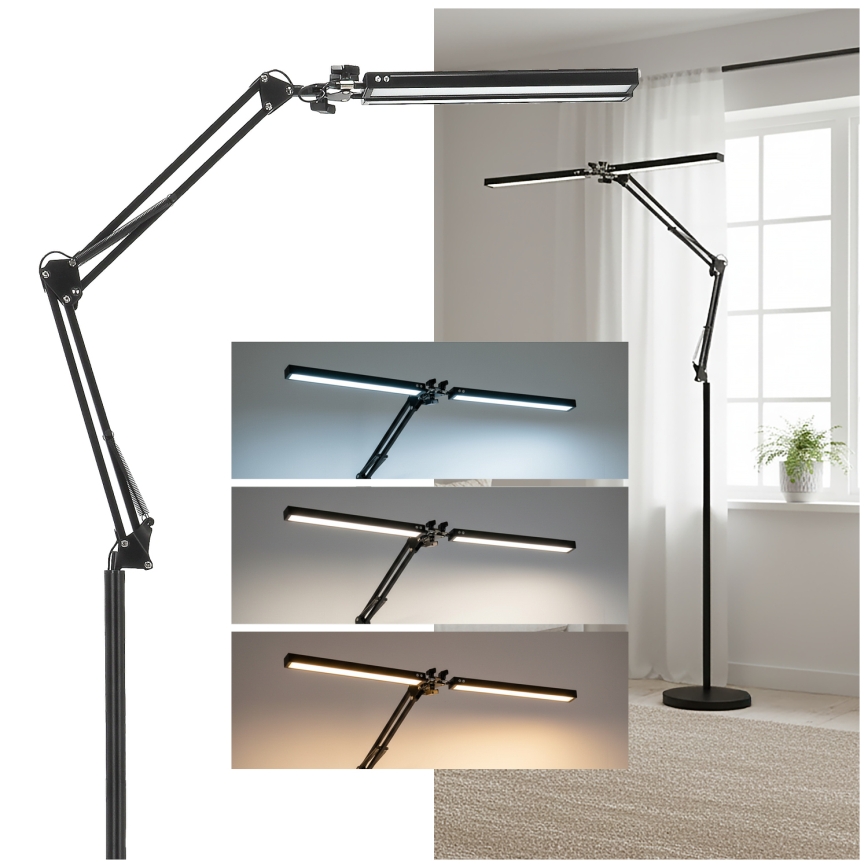 BRILAGI - LED prigušiva fleksibilna podna lampa VARIO LED/14W/230V 3000-6000K 157 cm crna