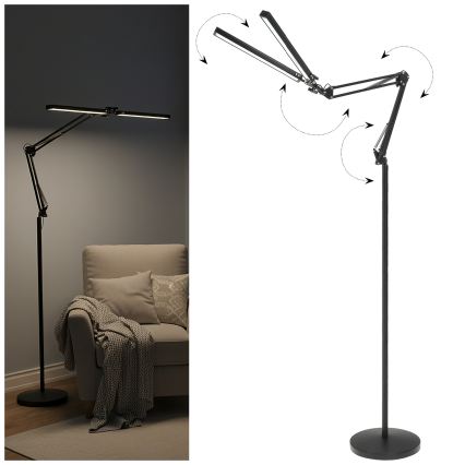 BRILAGI - LED prigušiva fleksibilna podna lampa VARIO LED/14W/230V 3000-6000K 157 cm crna