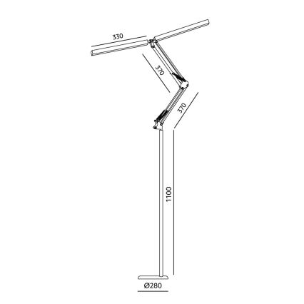BRILAGI - LED prigušiva fleksibilna podna lampa VARIO LED/14W/230V 3000-6000K 157 cm crna