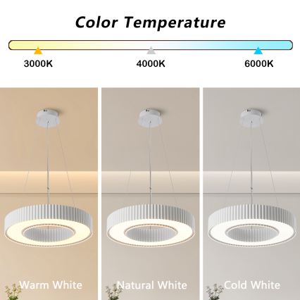 Brilagi - LED prigušiva luster na sajli LUMIX LED/48W/230V 3000-6000K bela, prečnik 50 cm + daljinski upravljač