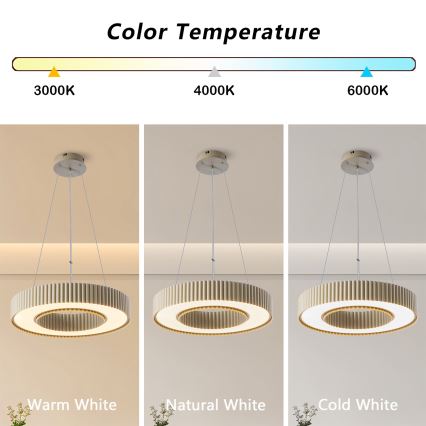 Brilagi - LED prigušiva luster na sajli LUMIX LED/48W/230V 3000-6000K bež, prečnik 50 cm + daljinski upravljač