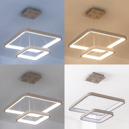 BRILAGI - LED prigušiva luster na sajli FALCON SLIM LED/78W/230V 3000-6500K 50x50 cm bež + daljinski upravljač