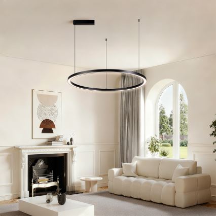 Brilagi - LED prigušiva luster na sajli PORTOFINO LED/60W/230V 3000-6000K prečnik 80 cm crna + daljinski upravljač