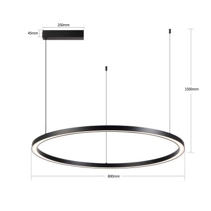 Brilagi - LED prigušiva luster na sajli PORTOFINO LED/60W/230V 3000-6000K prečnik 80 cm crna + daljinski upravljač