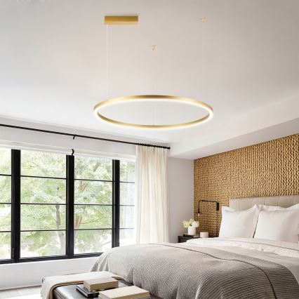 Brilagi - LED prigušiva luster na sajli PORTOFINO LED/60W/230V 3000-6000K prečnik 80 cm zlatna + daljinski upravljač