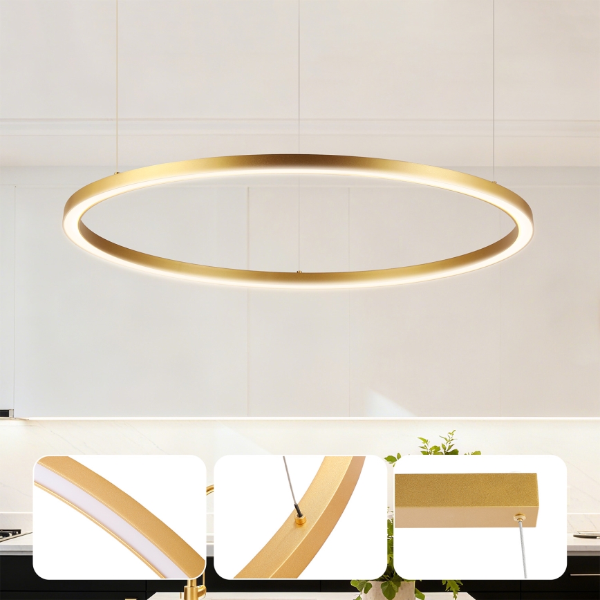 Brilagi - LED prigušiva luster na sajli PORTOFINO LED/60W/230V 3000-6000K prečnik 80 cm zlatna + daljinski upravljač