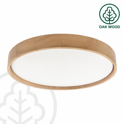Brilagi - LED prigušiva plafonska svetiljka MANAROLA SMART LED/36W/230V 3000-6000K Wi-Fi Tuya Beacon prečnik 51 cm hrast + daljinski upravljač