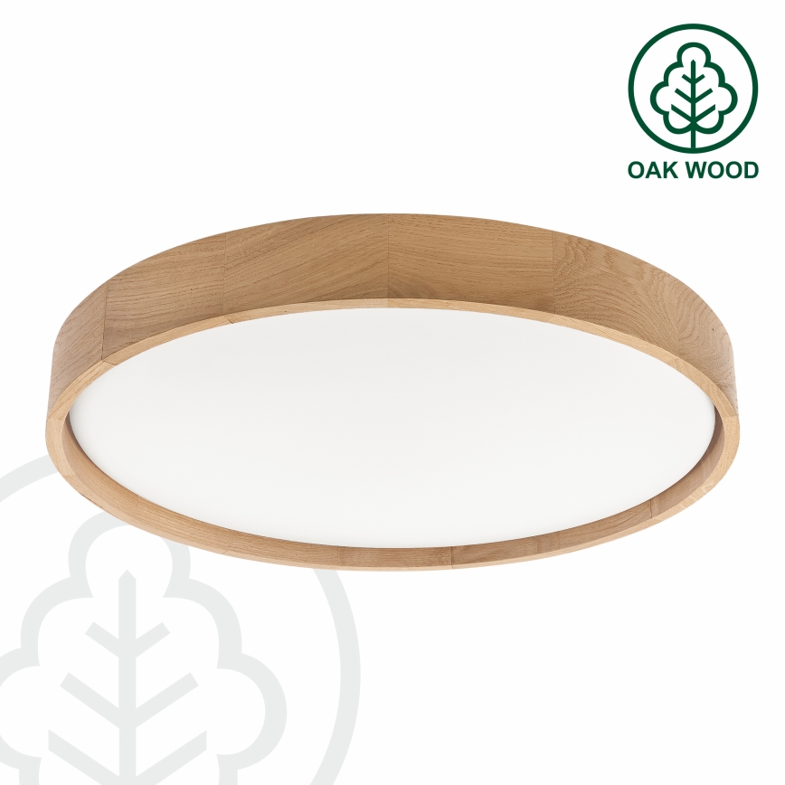 Brilagi - LED prigušiva plafonska svetiljka MANAROLA SMART LED/36W/230V 3000-6000K Wi-Fi Tuya Beacon prečnik 51 cm hrast + daljinski upravljač