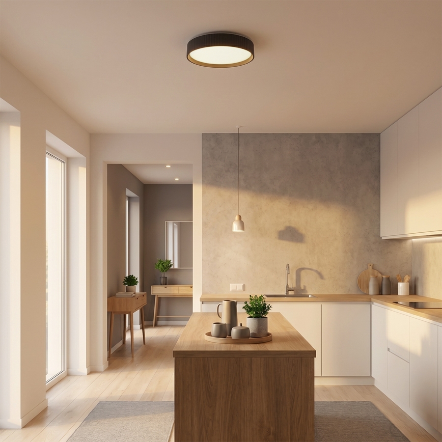 Brilagi - LED prigušiva plafonska lampa LUCIA LED/48W/230V 3000-6500K pr. 41 cm crna + daljinski upravljač