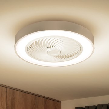 Brilagi - prigušiva LED plafonska lampa sa ventilatorom LED/30W/230V 3000-6500K pr. 50 cm bela + daljinski upravljač