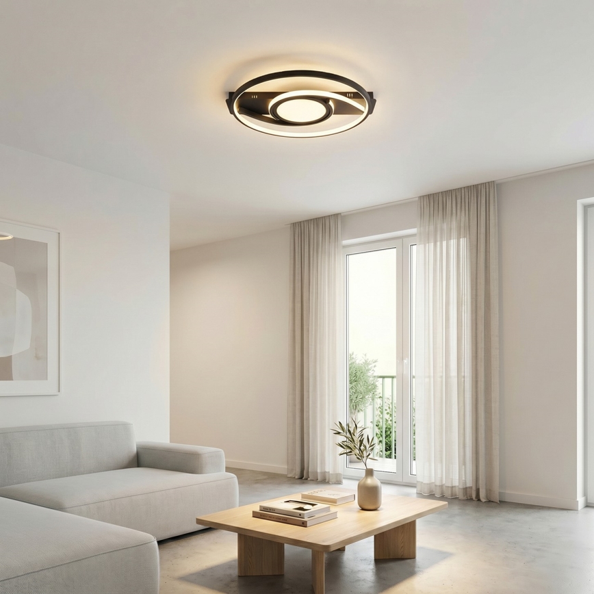 BRILAGI - LED prigušiva plafonsko svetlo TWIRL LED/38W/230V 3000-6000K crna + daljinski upravljač