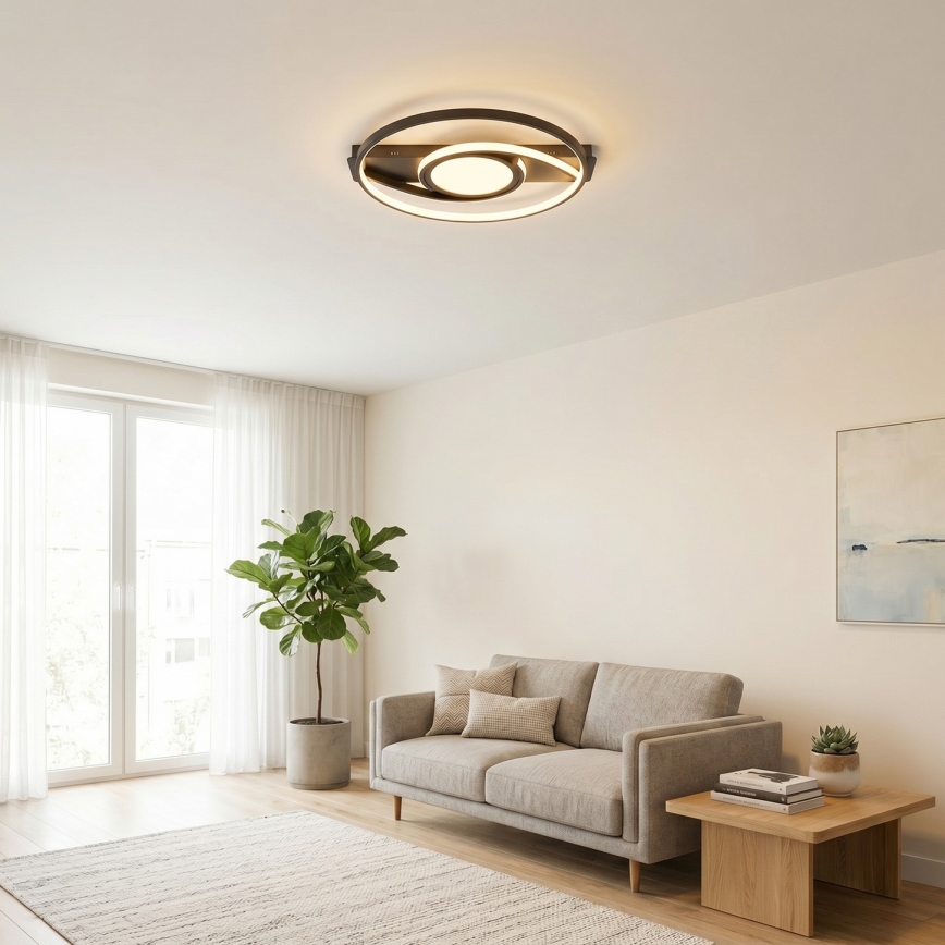 BRILAGI - LED prigušiva plafonsko svetlo TWIRL LED/38W/230V 3000-6000K crna + daljinski upravljač