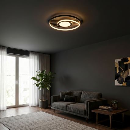 BRILAGI - LED prigušiva plafonsko svetlo TWIRL LED/38W/230V 3000-6000K crna + daljinski upravljač