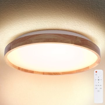 Brilagi - prigušiva LED plafonska svetiljka ALSON LED/72W/230V 3000-6500K hrast preč. 78 cm + daljinski upravljač