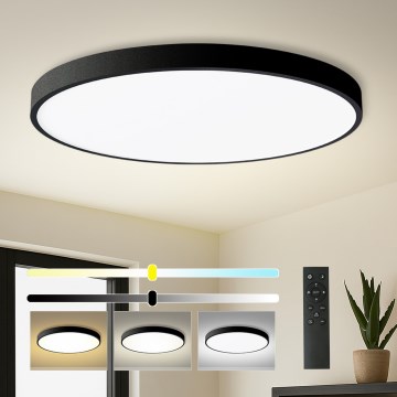 Brilagi - prigušiva LED plafonska svetiljka POOL SMART LED/180W/230V 3000-6000K prečnik 120 cm Wi-Fi Tuya crna + daljinsko upravljanje
