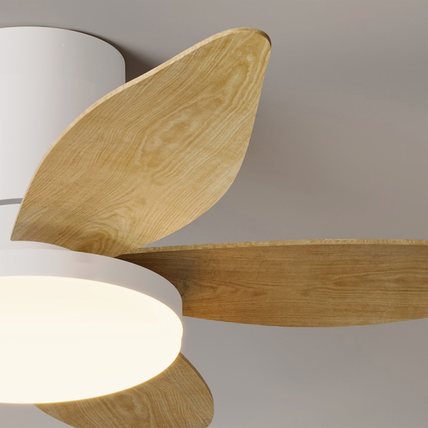 Brilagi - LED prigušiva plafonski ventilator LED/32W/230V 95 cm bela/smeđa + daljinski upravljač