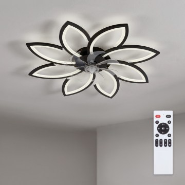Brilagi - prigušiva LED plafonski ventilator LED/43W/230V 3000-6500K prečnik 90 cm crna + daljinski upravljač