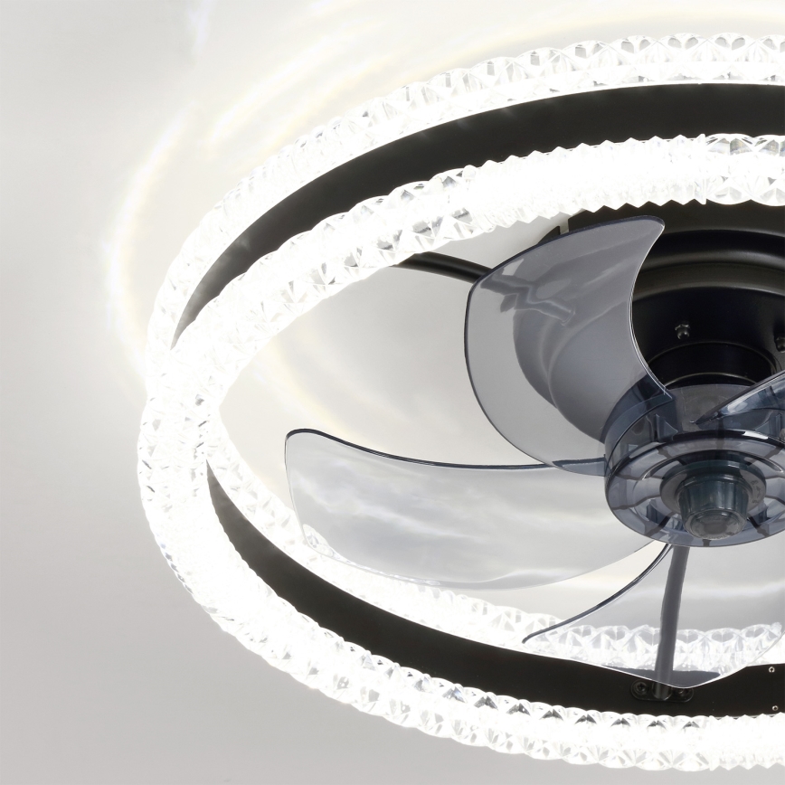 Brilagi - LED prigušiva stropni ventilator LED/62W/230V prečnik 50 cm crna + daljinski upravljač