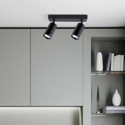 Brilagi - LED RGBW prigušiva spot svetiljka SELE DIAMANT 2xGU10/4,8W/230V 3000K crna + daljinski upravljač