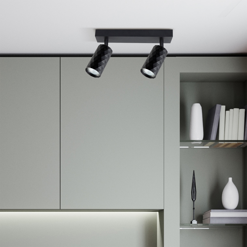 Brilagi - LED RGBW prigušiva spot svetiljka SELE DIAMANT 2xGU10/6W/230V 3000K crna + daljinski upravljač