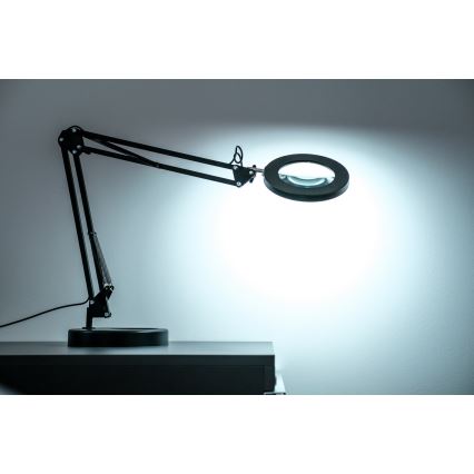 Brilagi - prigušiva LED stona lampa sa lupom LENS LED/12W/5V 3000/4200/6000K crna