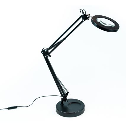Brilagi - prigušiva LED stona lampa sa lupom LENS LED/12W/5V 3000/4200/6000K crna