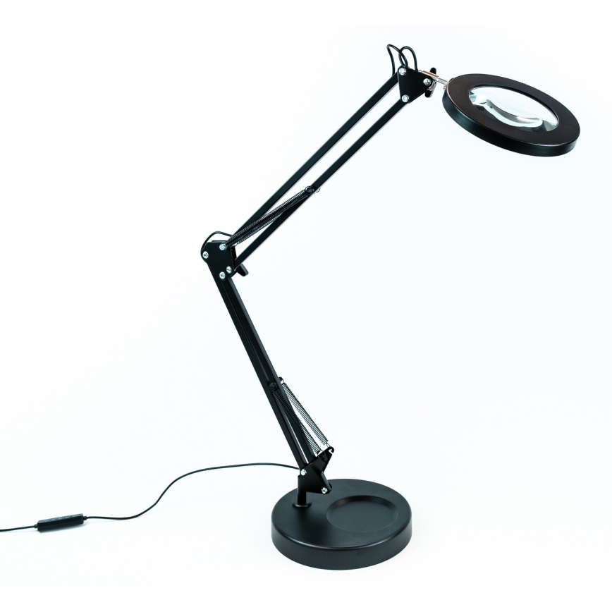 Brilagi - prigušiva LED stona lampa sa lupom LENS LED/12W/5V 3000/4200/6000K crna