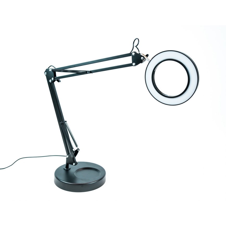 Brilagi - prigušiva LED stona lampa sa lupom LENS LED/12W/5V 3000/4200/6000K crna