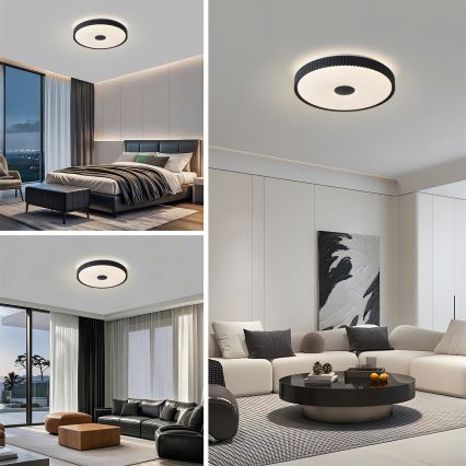 Brilagi - LED prigušiva plafonska lampa CORVO LED/72W/230V 3000-6000K crna prečnik 50 cm + daljinski upravljač