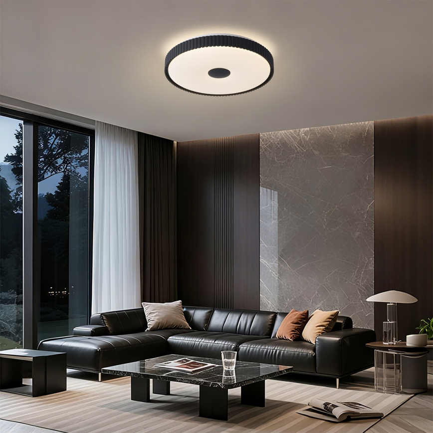 Brilagi - LED prigušiva plafonska lampa CORVO LED/72W/230V 3000-6000K crna prečnik 50 cm + daljinski upravljač
