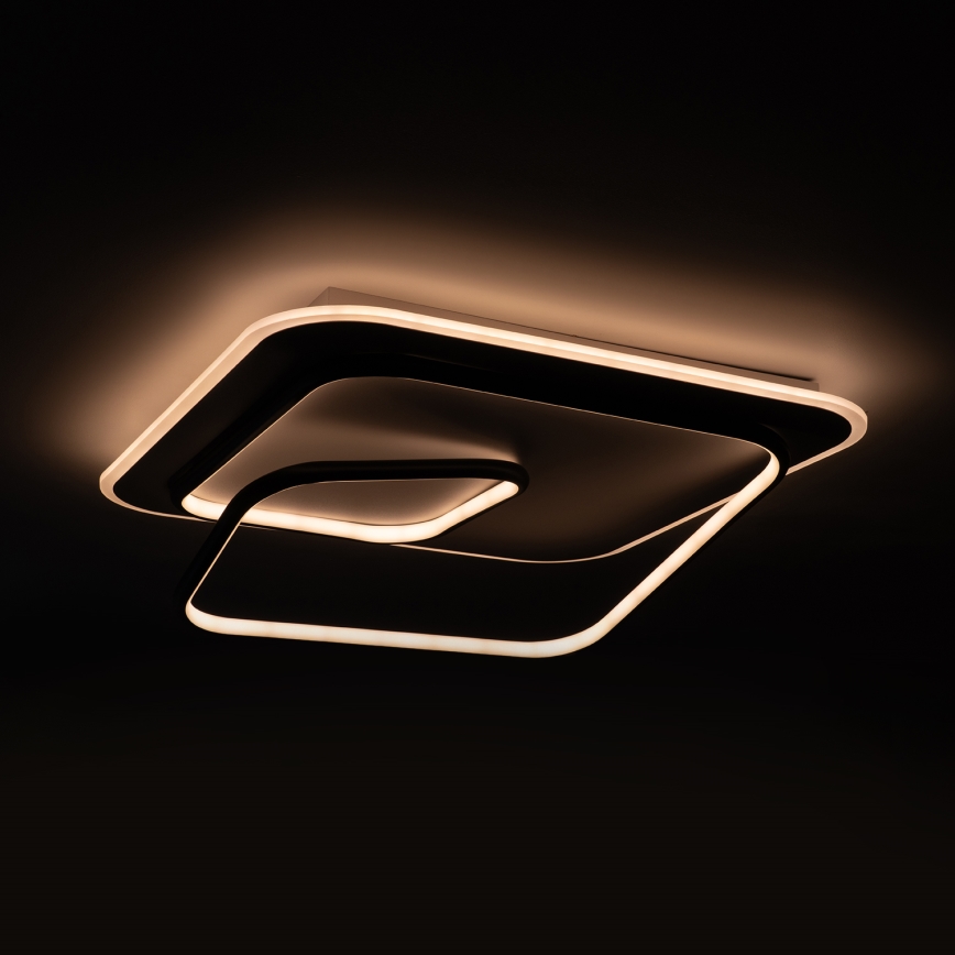 BRILAGI - LED prigušiva plafonska svetiljka FLARE LED/81W/230V 3000-6000K 50x50 cm bela/crna + daljinski upravljač