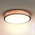 BRILAGI - prigušiva LED stropna svetiljka GLORIA LED/48W/230V 3000-6500K hrast prečnik 40 cm + daljinski upravljač