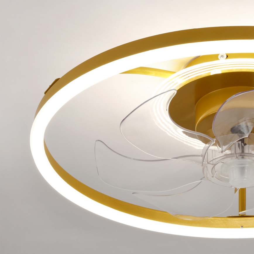 Brilagi - LED prigušiva plafonski ventilator LED/66W/230V 3000-6500K pr. 55 cm bela/zlatna + daljinski upravljač