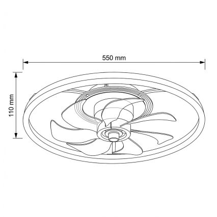 Brilagi - LED prigušiva plafonski ventilator LED/66W/230V 3000-6500K pr. 55 cm bela/zlatna + daljinski upravljač