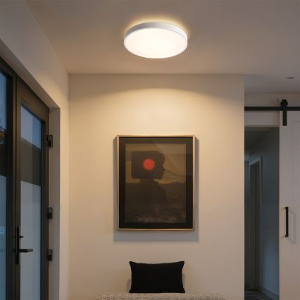 Brilagi - LED prigušiva stropno svetlo GLASS POOL DOUBLE LED/48W/230V 3000-6000K 40 cm bela + daljinski upravljač
