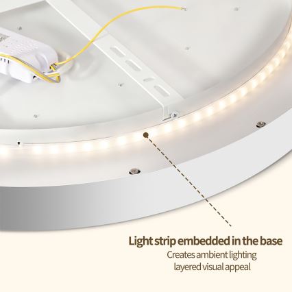 Brilagi - LED prigušiva stropno svetlo GLASS POOL DOUBLE LED/48W/230V 3000-6000K 40 cm bela + daljinski upravljač