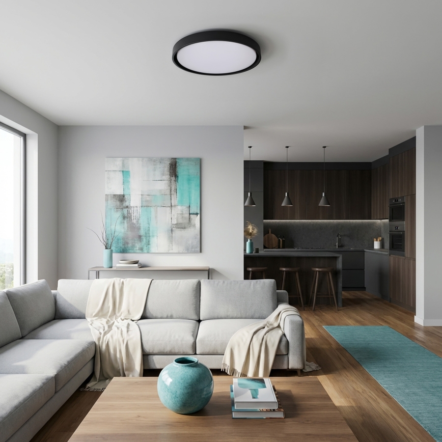 Brilagi - Prigušiva LED plafonska lampa MATTEO LED/60W/230V 3000-6500K prečnik 51,5 cm crna + daljinski upravljač