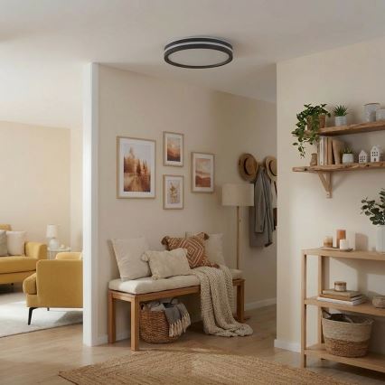 Brilagi - LED prigušiva stropna lampa NAOMI LED/48W/230V 3000-6500K prečnik 39 cm crna + daljinski upravljač