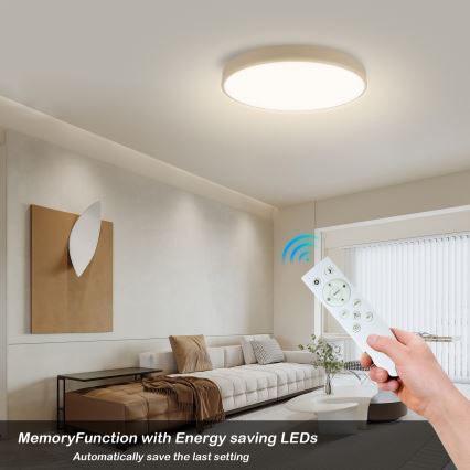 Brilagi - LED prigušiva stropna svetiljka POOL SMART LED/60W/230V 3000–6000K, prečnik 50 cm, Wi‑Fi Tuya, bež + daljinski upravljač