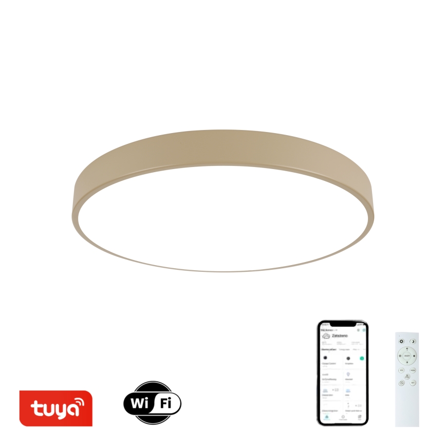 Brilagi - LED prigušiva stropna svetiljka POOL SMART LED/60W/230V 3000–6000K, prečnik 50 cm, Wi‑Fi Tuya, bež + daljinski upravljač