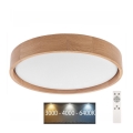 Brilagi - prigušiva plafonska LED svetiljka MANAROLA LED/24W/230V prečnik 42 cm 3000-6500K hrast + daljinski upravljač