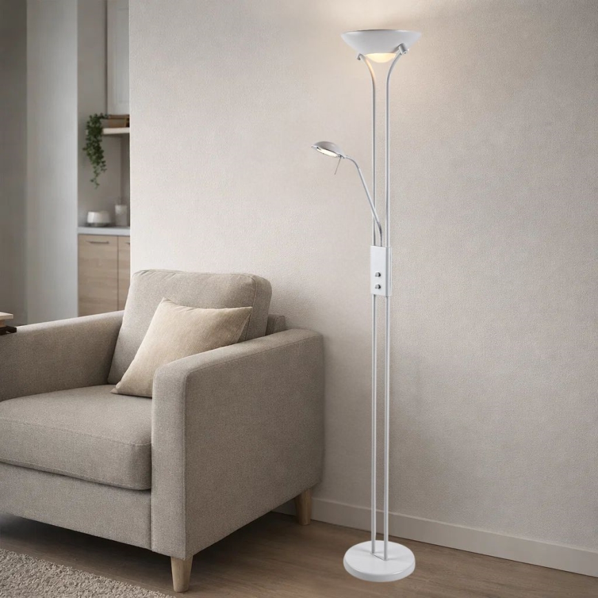 Brilagi - Prigušiva podna lampa SCARLETT 1xR7s/230W/230V + 1xG9/40W bela